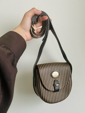 Vintage Vector Hugo structured striped Crossbody Bag